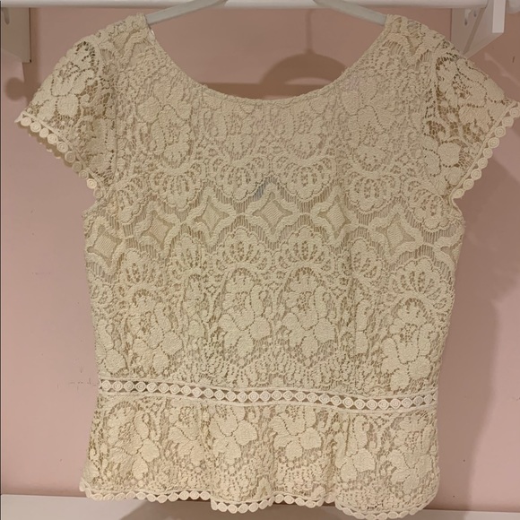 Ann Taylor lace peplum top - Picture 1 of 3